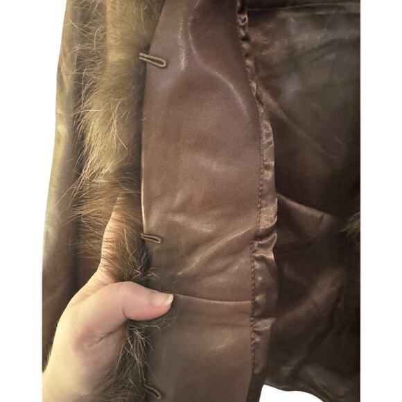 MARVIN RICHARDS Genuine Leather Real Fox Fur Jacket Size L New w/o Tag 2002 - Picture 10 of 11